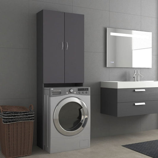 Wasmachinekast 64X25,5X190 Cm Grijs