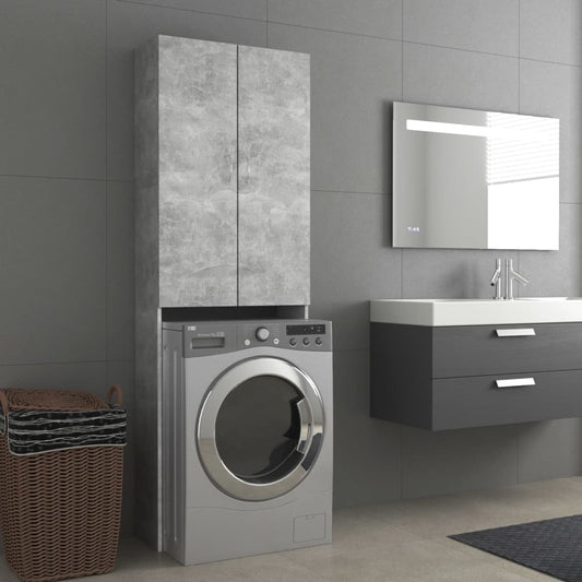 Wasmachinekast 64X25,5X190 Cm Betongrijs
