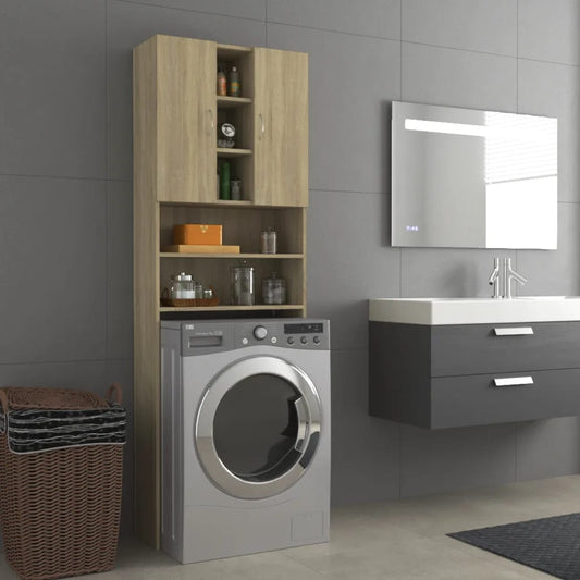 Wasmachinekast 64X25,5X190 Cm Sonoma Eikenkleurig