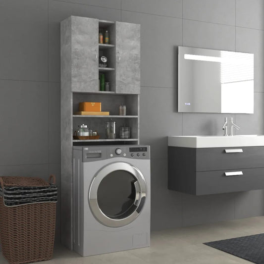 Wasmachinekast 64X25,5X190 Cm Betongrijs