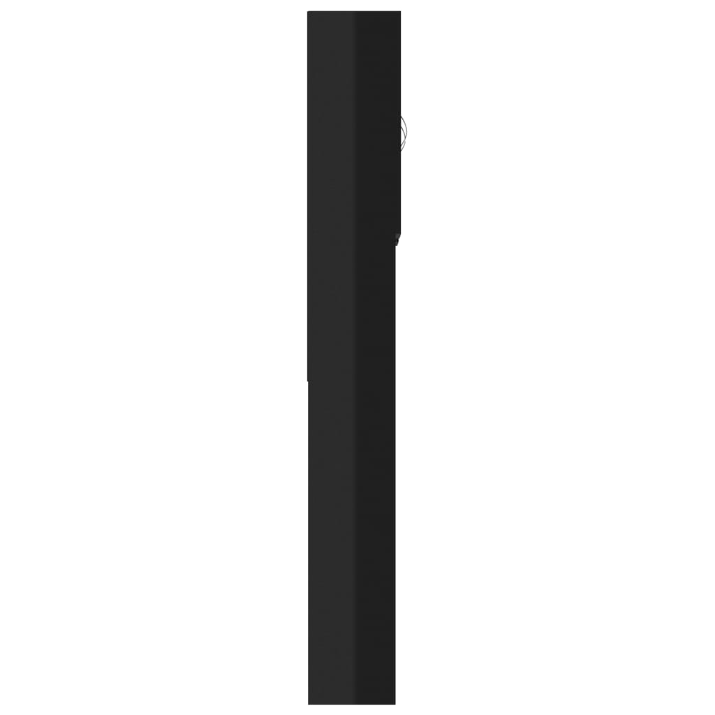 Wasmachinekast 64X25,5X190 Cm Hoogglans Zwart
