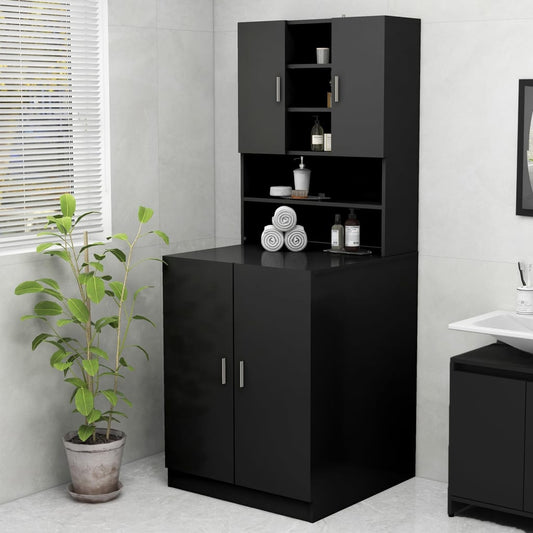 Wasmachinekast 70,5X25,5X90 Cm Zwart