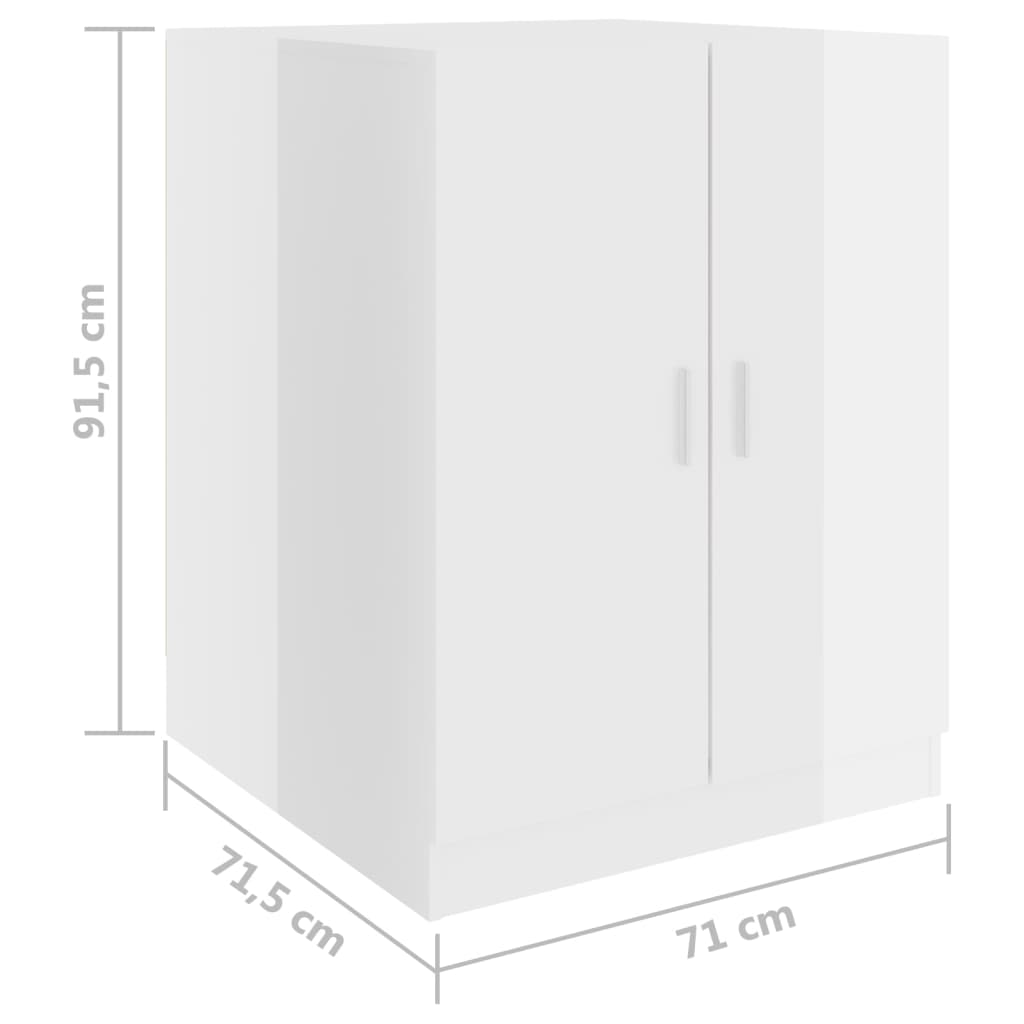 Wasmachinekast 71X71,5X91,5 Cm Hoogglans Wit