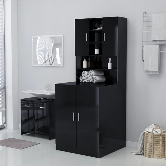 Wasmachinekast 71X71,5X91,5 Cm Hoogglans Zwart