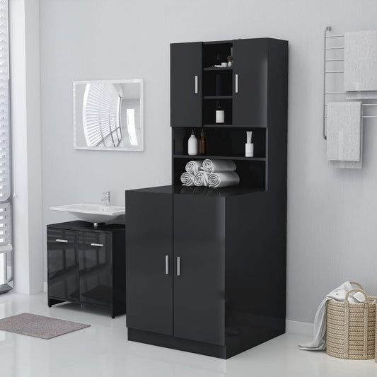 Wasmachinekast 71X71,5X91,5 Cm Hoogglans Grijs