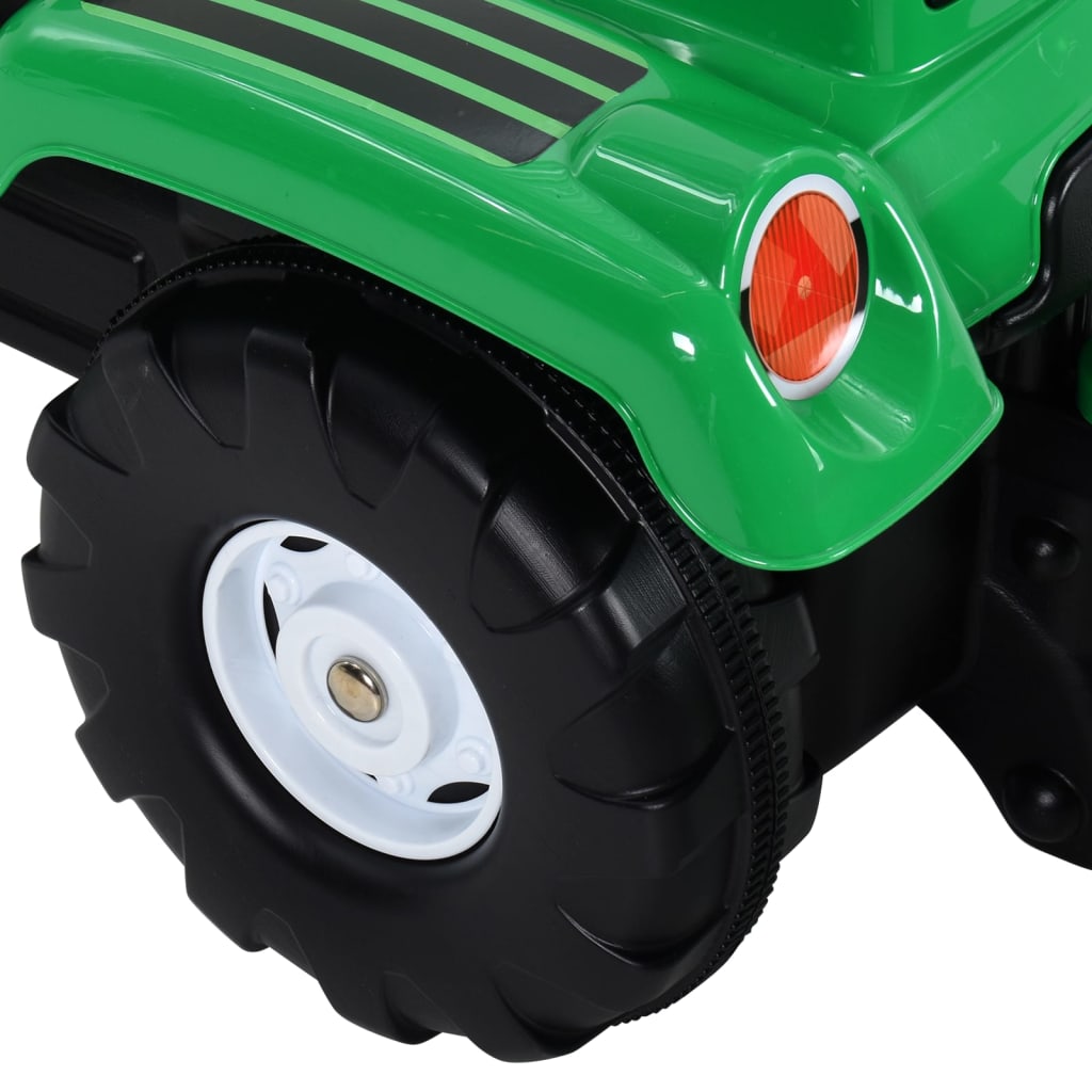 Traptractor Met Aanhanger En Graver Groen En Zwart
