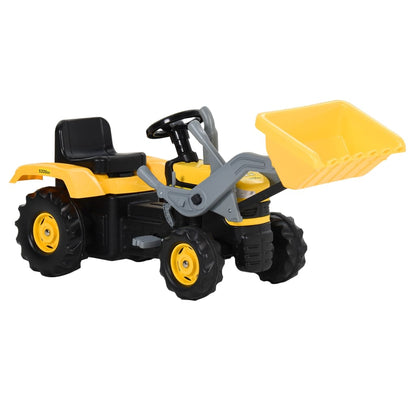 Traptractor Met Voorlader Geel En Zwart