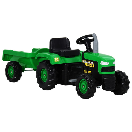 Traptractor Met Aanhanger Groen En Zwart