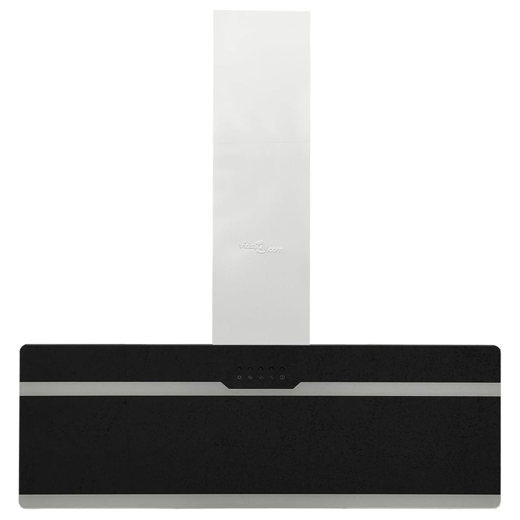 Wandafzuigkap 90 Cm Staal En Gehard Glas Zwart