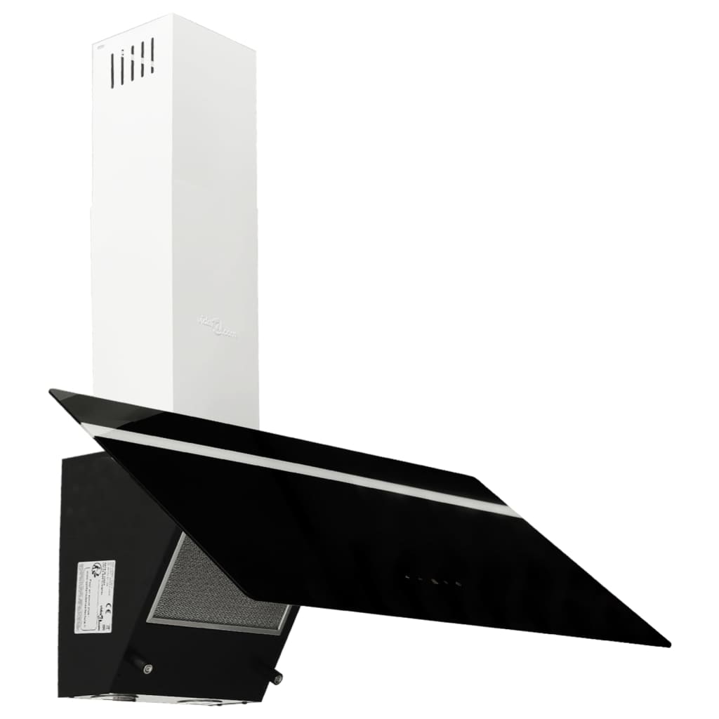 Wandafzuigkap 90 Cm Staal En Gehard Glas Zwart