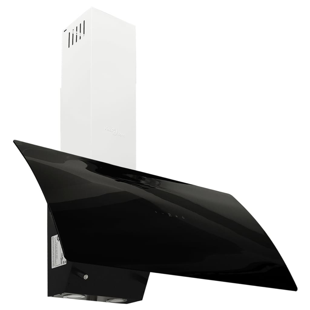 Wandafzuigkap 90 Cm Staal En Gehard Glas Zwart