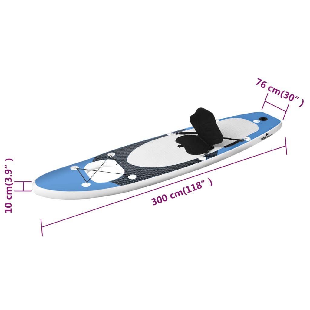 Stand Up Paddleboardset Opblaasbaar 300X76X10 Cm Zeeblauw