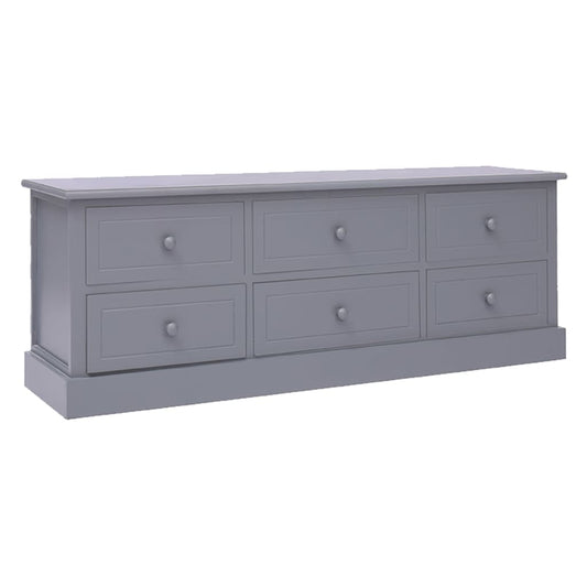 Tv-Meubel 108X30X40 Cm Massief Paulowniahout Donkergrijs