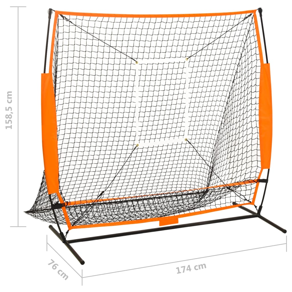 Honkbaltrainingsnet 174X76X158,5 Cm Zwart