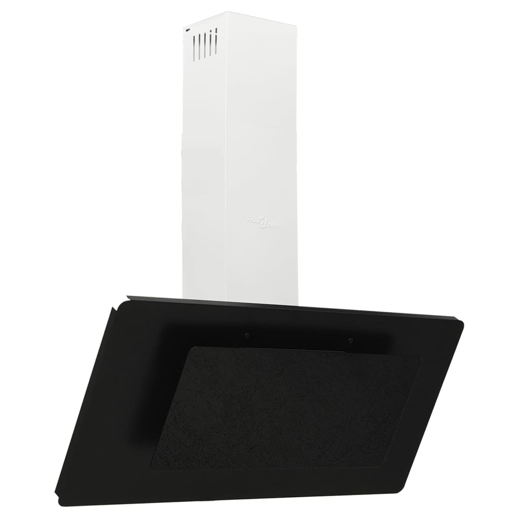 Wandafzuigkap 90 Cm Roestvrij Staal En Gehard Glas Zwart