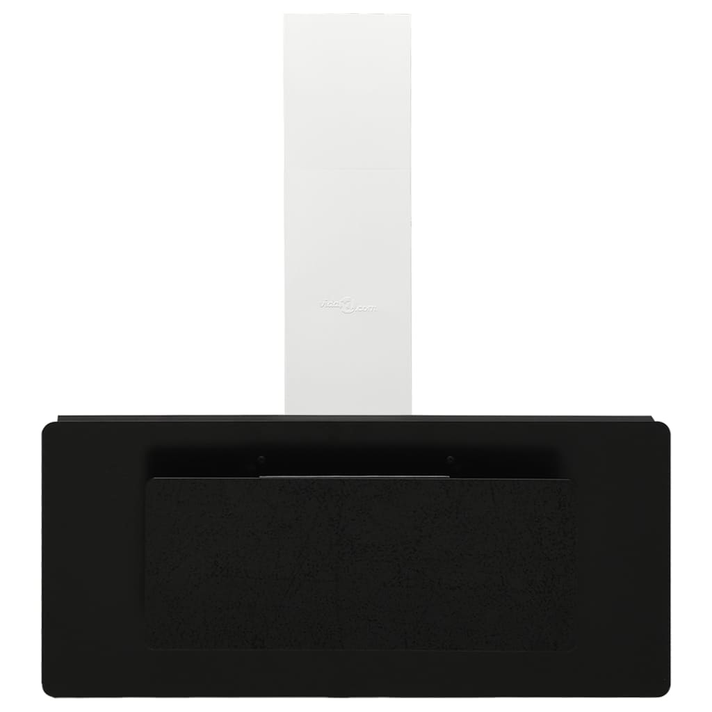 Wandafzuigkap 90 Cm Roestvrij Staal En Gehard Glas Zwart
