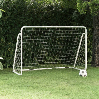 Voetbaldoel Met Net 180X90X120 Cm Staal Wit