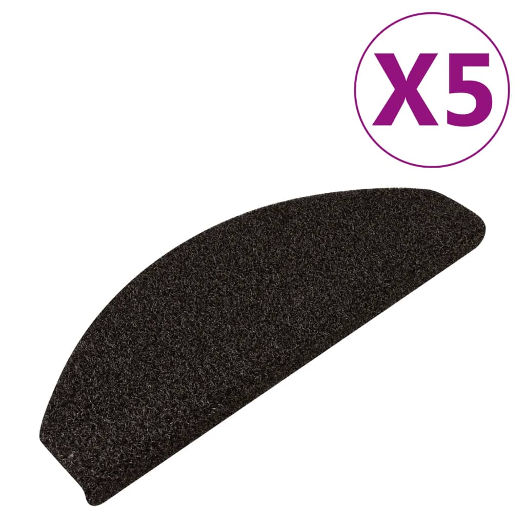Trapmatten Voor Buiten 5 St Anti-Slip 65X28 Cm Donkerbruin