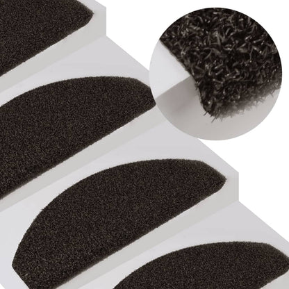 Trapmatten Voor Buiten 5 St Anti-Slip 65X28 Cm Donkerbruin