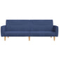 Slaapbank 2-Zits Met Voetenbank Stof Blauw