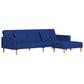 Slaapbank 2-Zits Met 2 Kussens En Voetenbank Stof Blauw