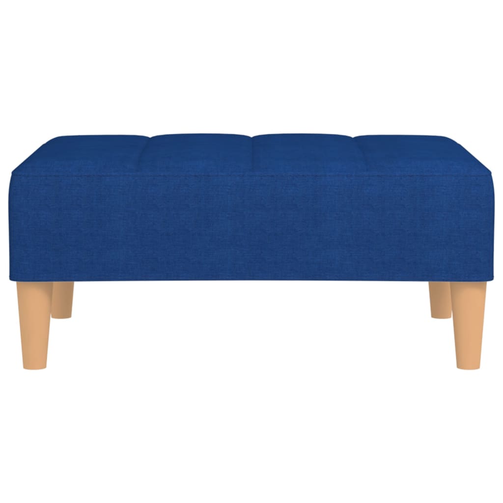Slaapbank 2-Zits Met 2 Kussens En Voetenbank Stof Blauw