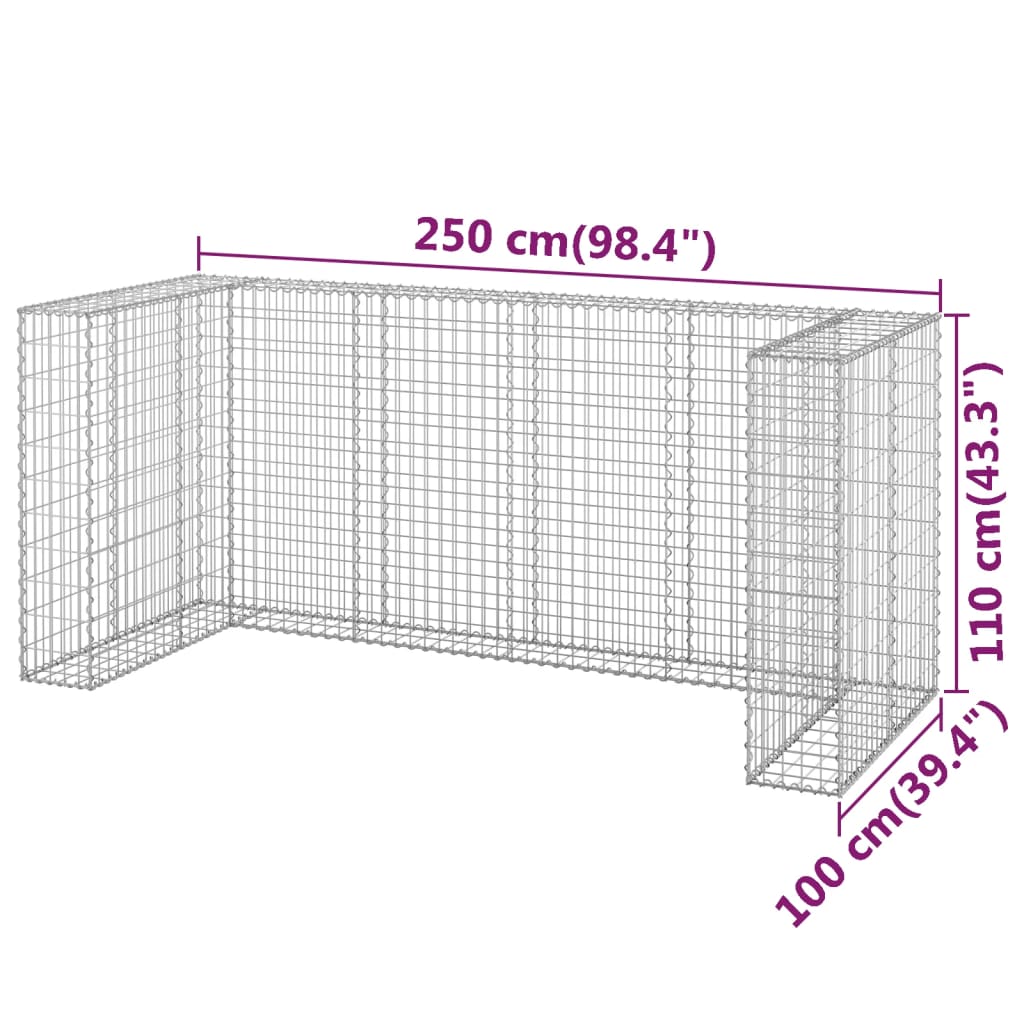 Schanskorfmuur Containers 250X100X110 Cm Gegalvaniseerd Staal