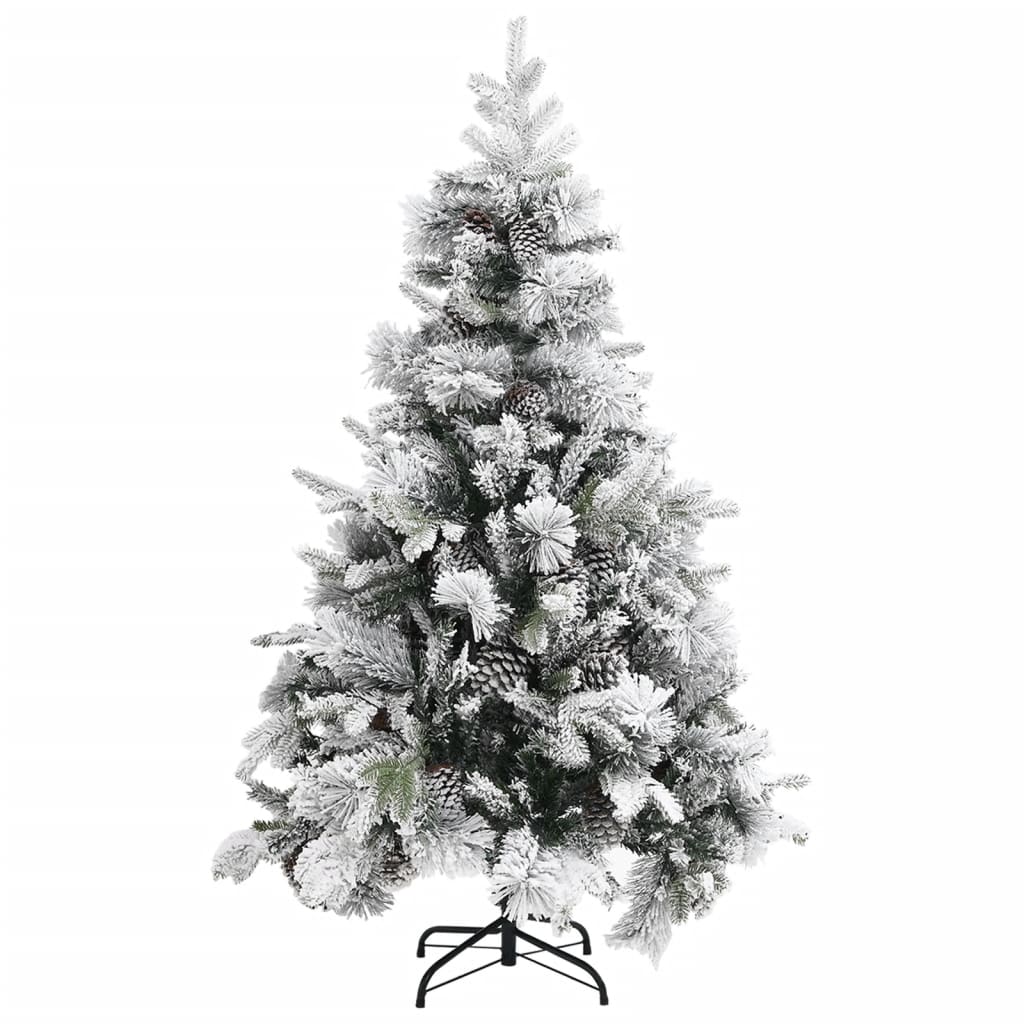 Kerstboom Met Dennenappels En Sneeuw 120 Cm Pvc En Pe