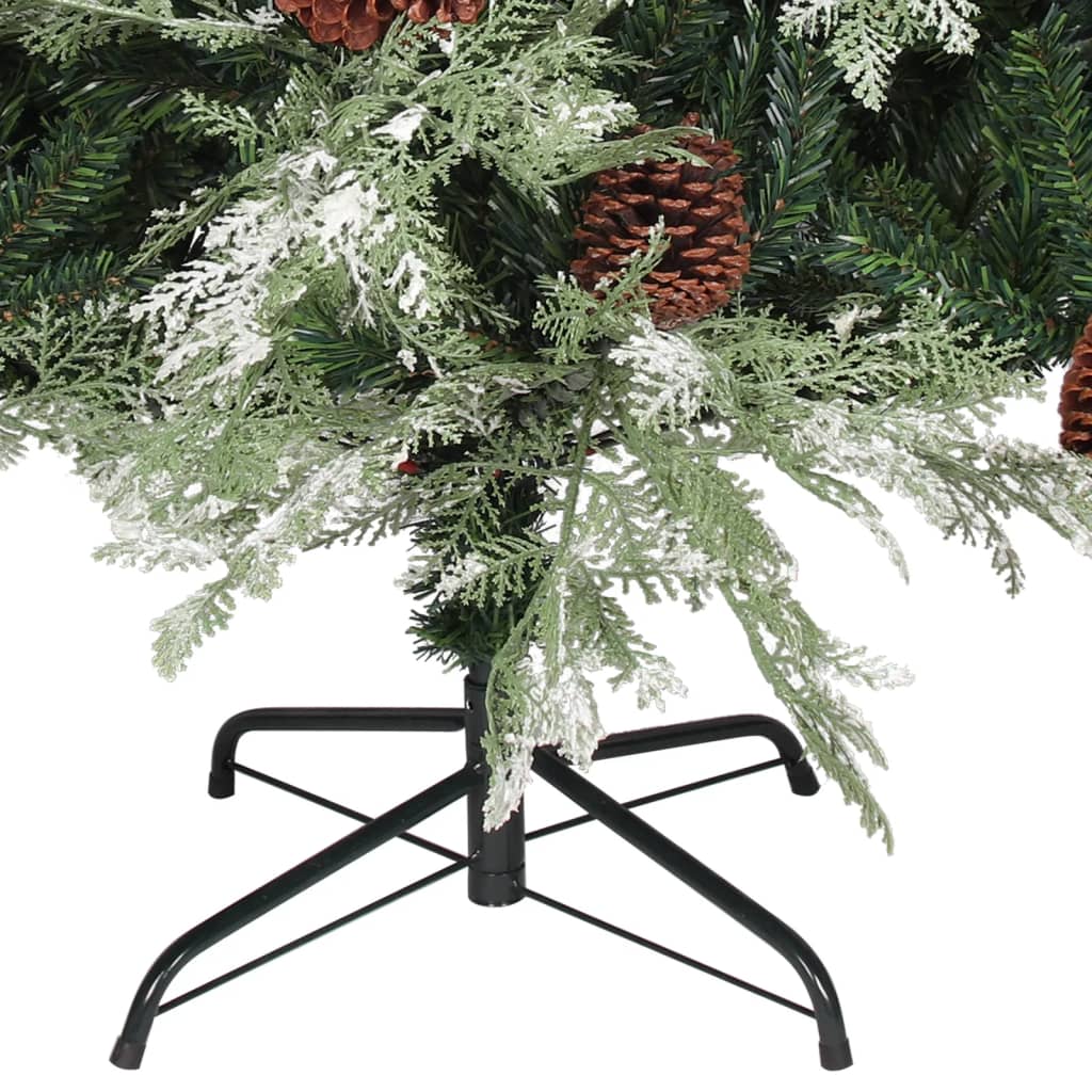 Kerstboom Met Dennenappels 195 Cm Pvc En Pe Groen En Wit