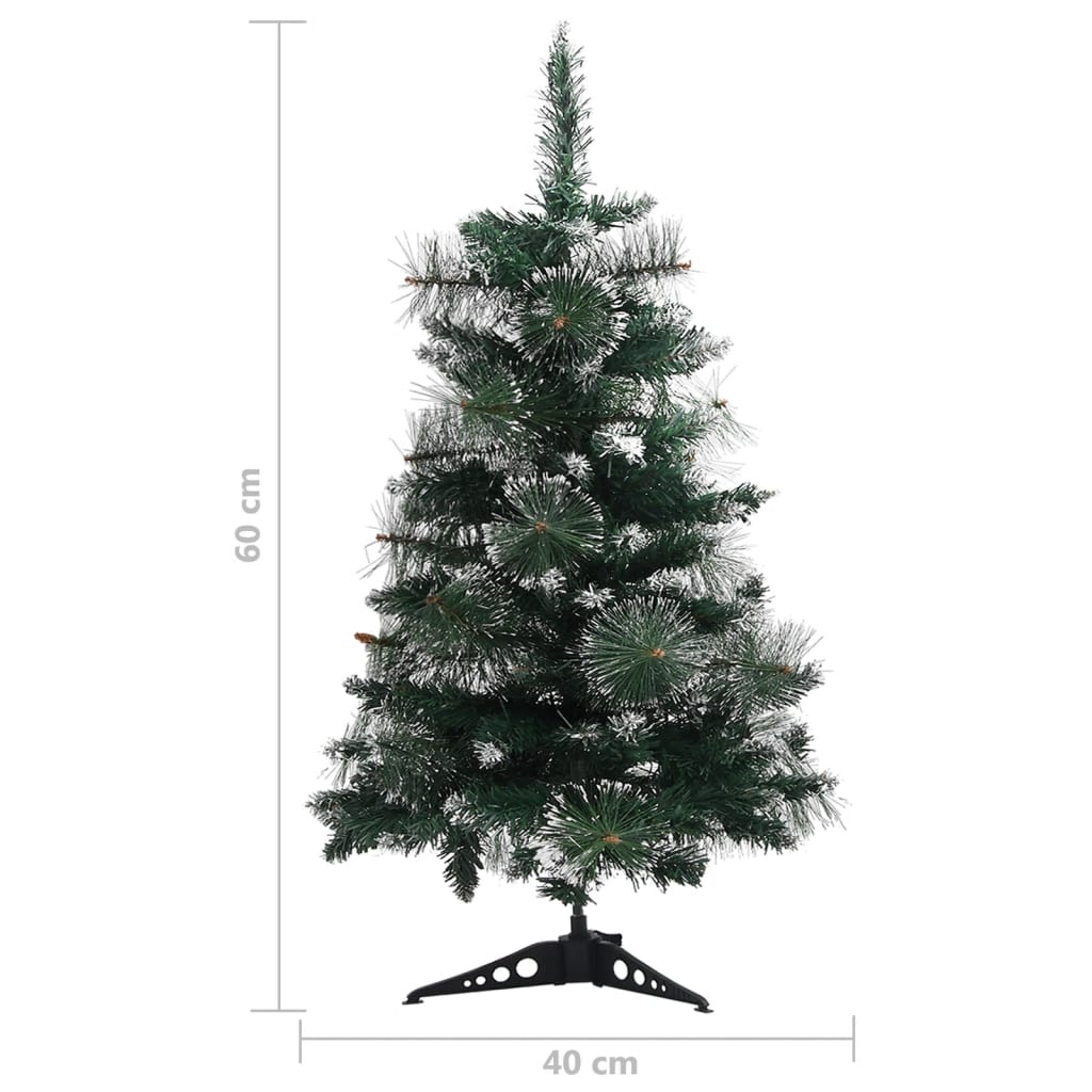 Kunstkerstboom Met Standaard 60 Cm Pvc Groen En Wit