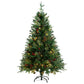 Kerstboom Met Led's En Dennenappels 120 Cm Pvc En Pe Groen