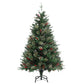 Kerstboom Met Led's En Dennenappels 120 Cm Pvc En Pe Groen