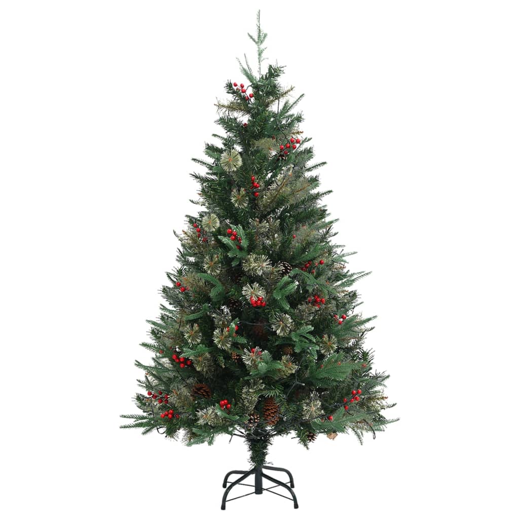 Kerstboom Met Led's En Dennenappels 150 Cm Pvc En Pe Groen