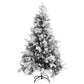 Kerstboom Met Led's, Dennenappels En Sneeuw 120 Cm Pvc En Pe