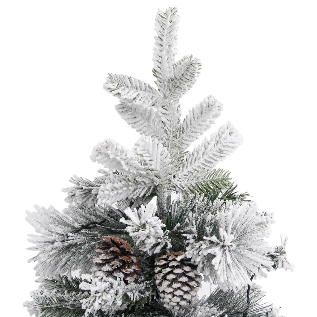 Kerstboom Met Led's, Dennenappels En Sneeuw 120 Cm Pvc En Pe