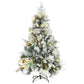Kerstboom Met Led's, Dennenappels En Sneeuw 150 Cm Pvc En Pe