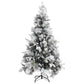 Kerstboom Met Led's, Dennenappels En Sneeuw 195 Cm Pvc En Pe