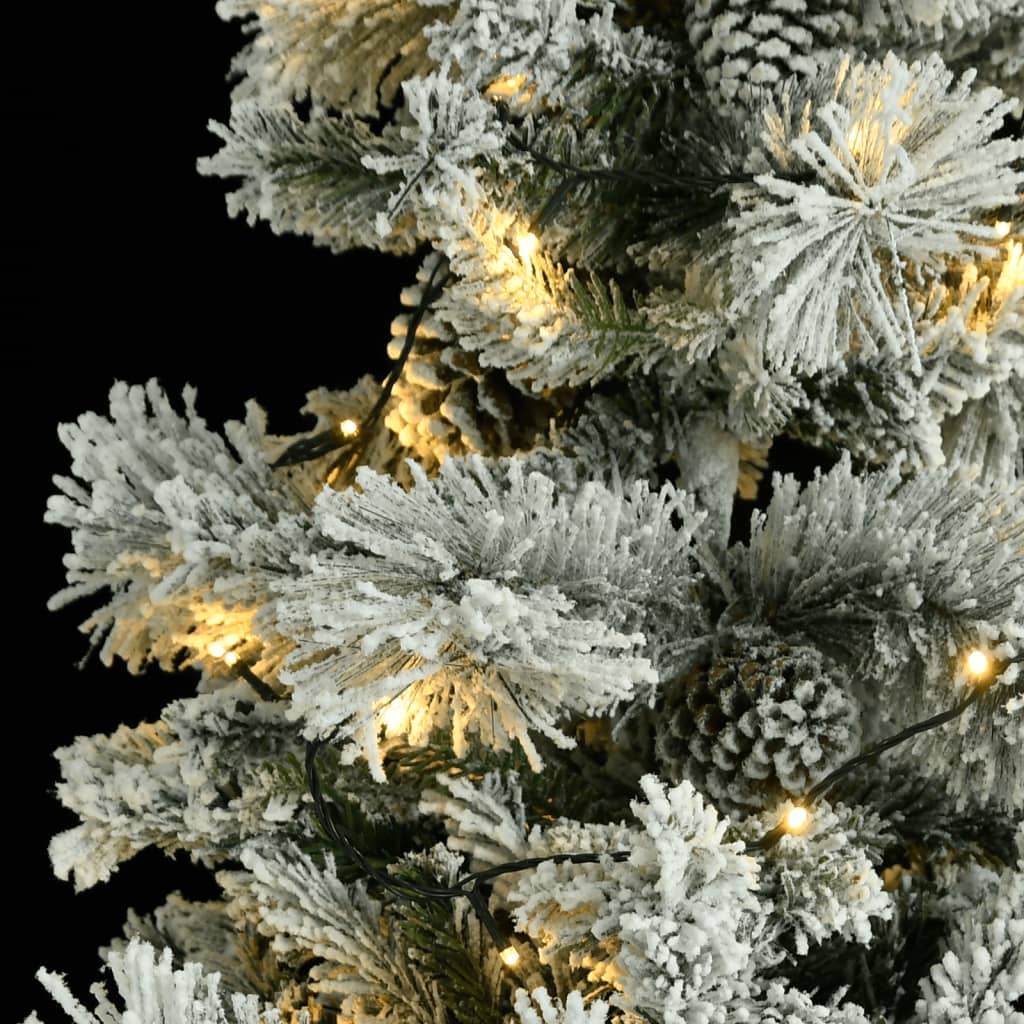Kerstboom Met Led's, Dennenappels En Sneeuw 225 Cm Pvc En Pe
