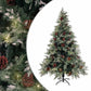 Kerstboom Met Led's En Dennenappels 150 Cm Pvc En Pe Groen Wit