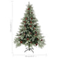 Kerstboom Met Led's En Dennenappels 150 Cm Pvc En Pe Groen Wit