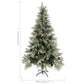 Kerstboom Met Led's En Dennenappels 195 Cm Pvc En Pe Groen Wit