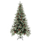 Kerstboom Met Led's En Dennenappels 225 Cm Pvc En Pe Groen Wit