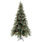Kerstboom Met Led's En Dennenappels 225 Cm Pvc En Pe Groen Wit