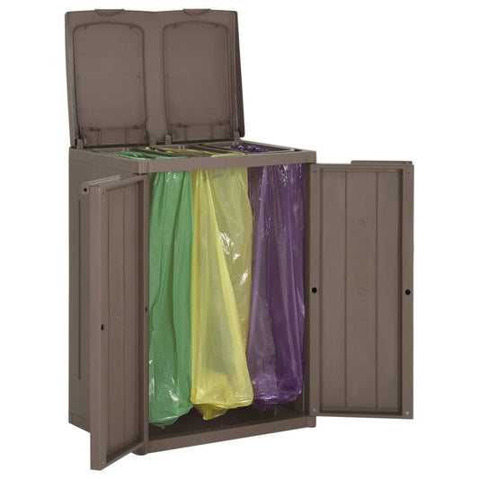 Vuilnisbak Met 2 Deuren 65X45X88 Cm Polypropeen Bruin