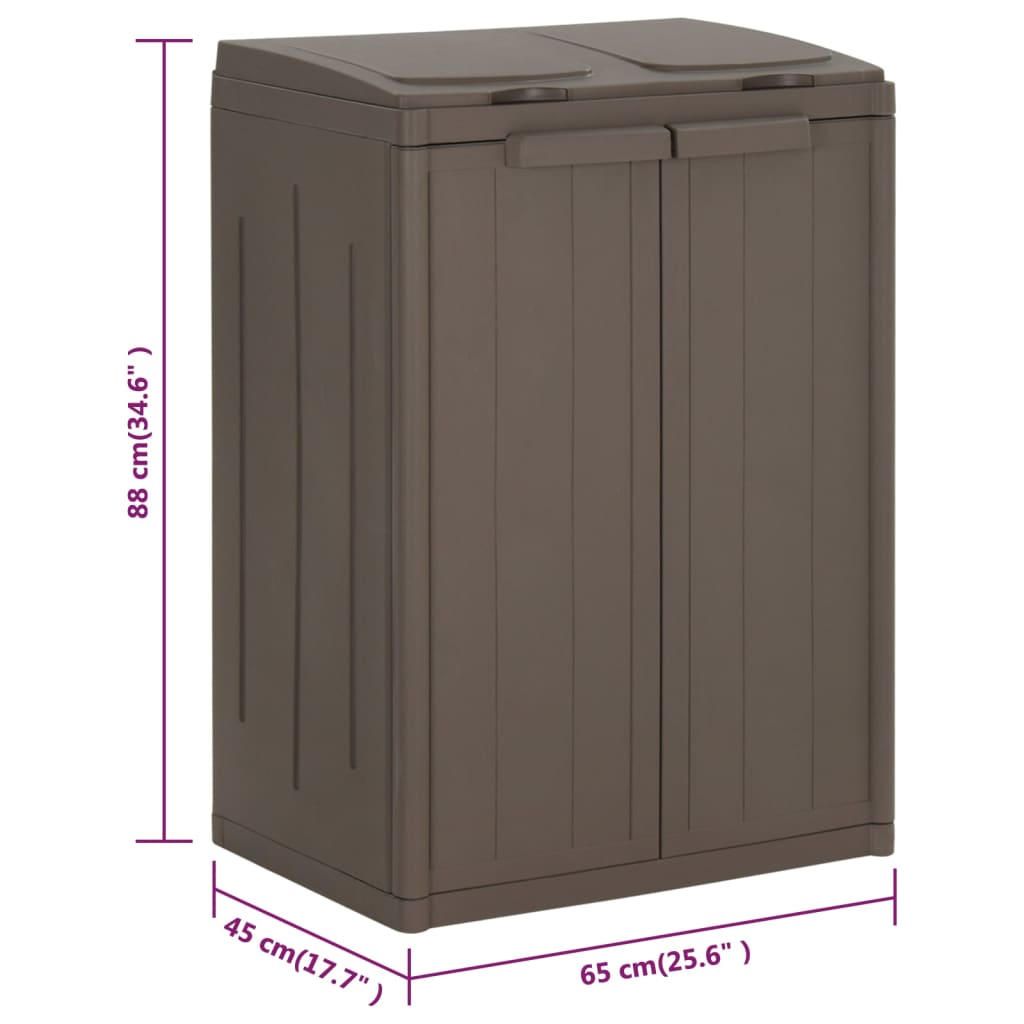 Vuilnisbak Met 2 Deuren 65X45X88 Cm Polypropeen Bruin