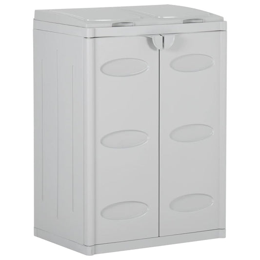 Vuilnisbak Met 2 Deuren 65X45X88 Cm Pp Grijs
