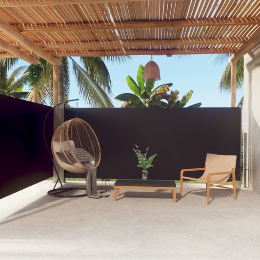 Windscherm Uittrekbaar 160X600 Cm Zwart