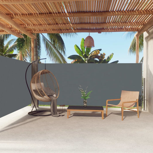 Windscherm Uittrekbaar 160X600 Cm Antracietkleurig