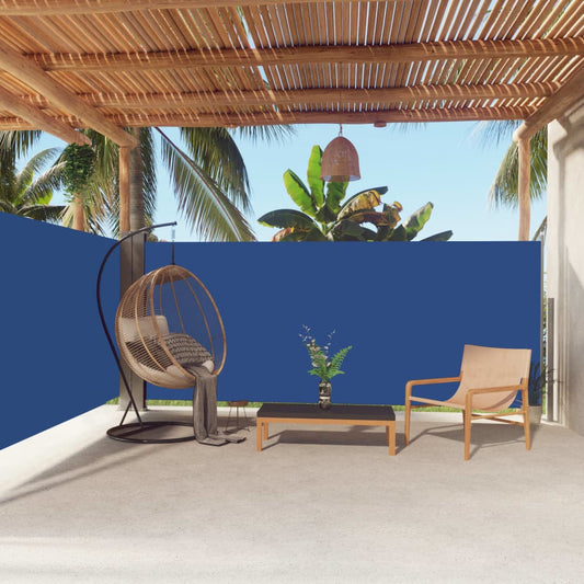 Windscherm Uittrekbaar 160X600 Cm Blauw
