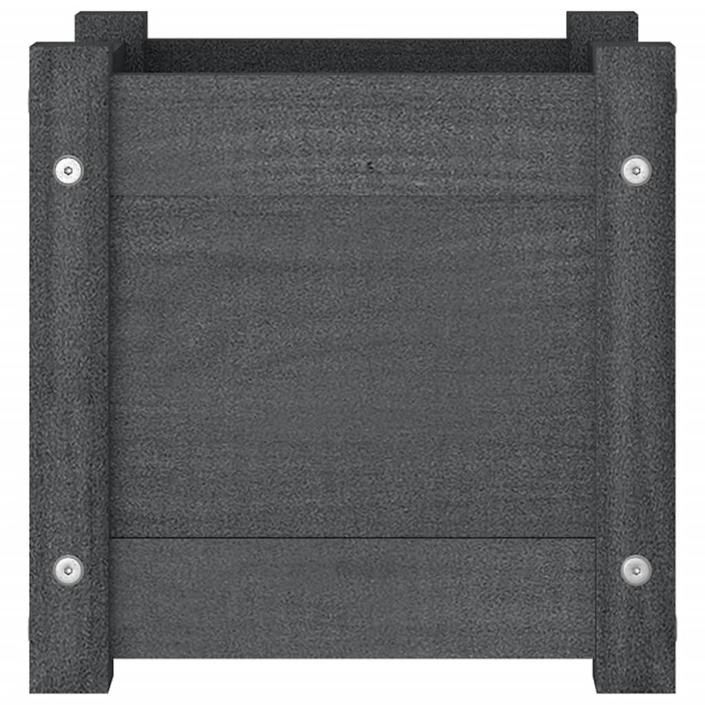 Plantenbak 31X31X31 Cm Massief Grenenhout Grijs